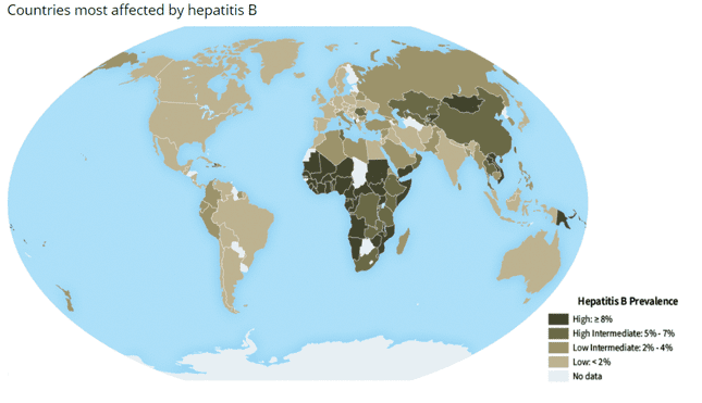 Distribuzione geografica epatite b