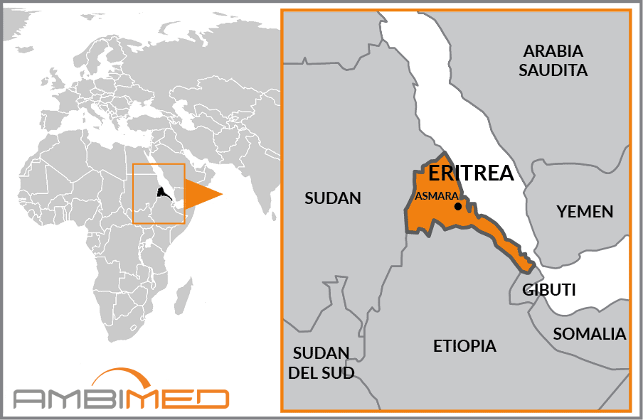 Cartina geografica della Eritrea