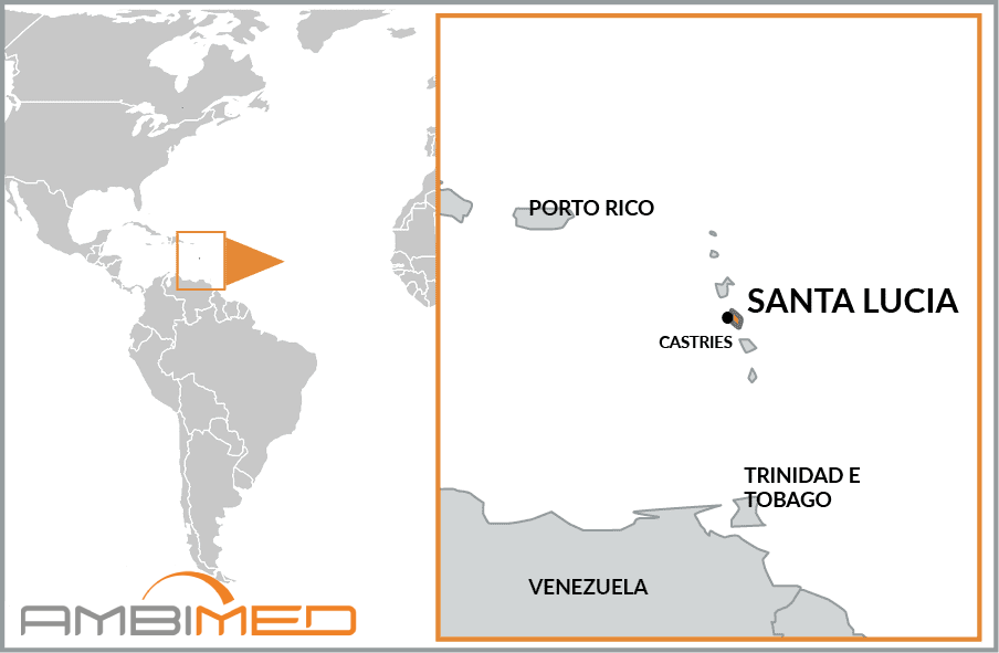 Cartina geografica della Saint Lucia