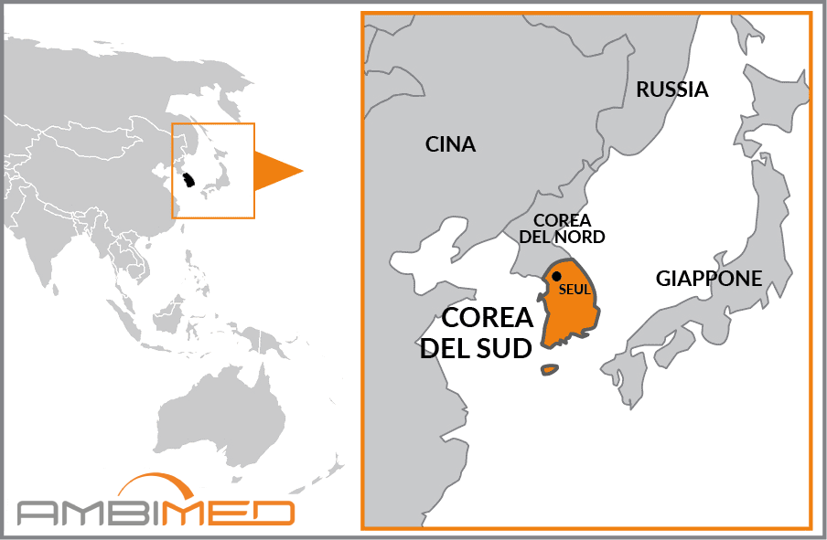 Cartina geografica della South Korea