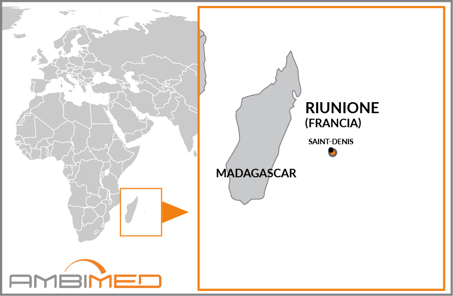 Cartina geografica della Riunione (Francia)