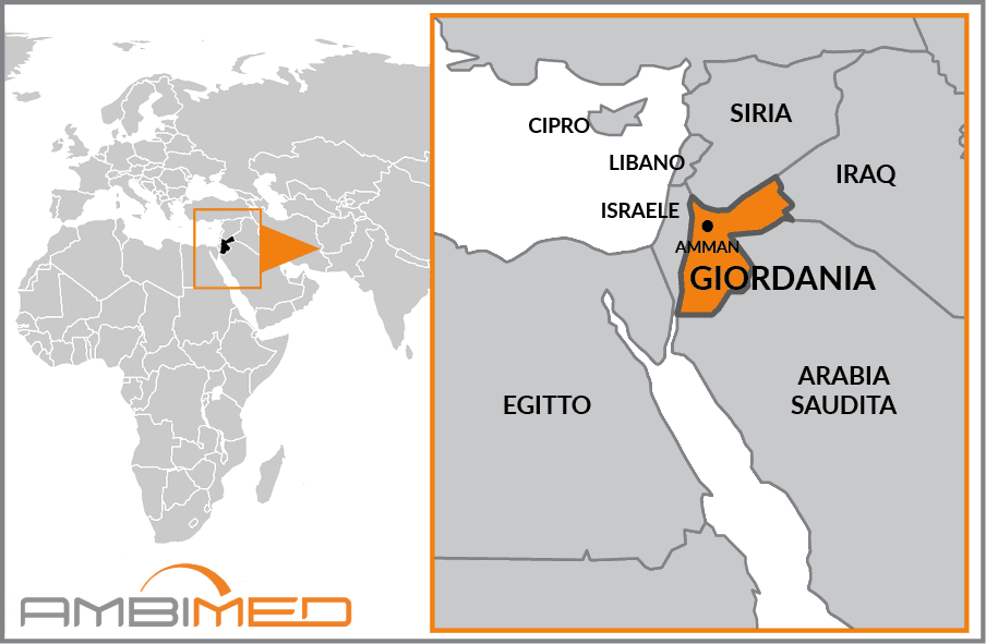 Cartina geografica della Hashemite Kingdom of Jordan