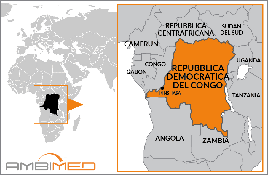 Cartina geografica della Repubblica Democratica del Congo