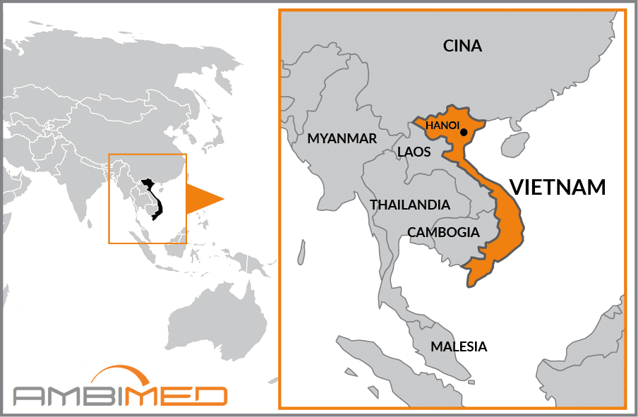 Cartina geografica della Vietnam