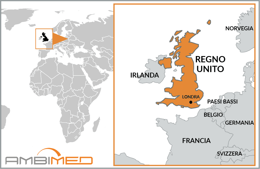 Cartina geografica della Regno Unito