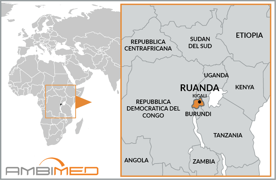 Cartina geografica della Rwanda