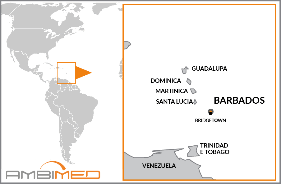 Cartina geografica della Barbados