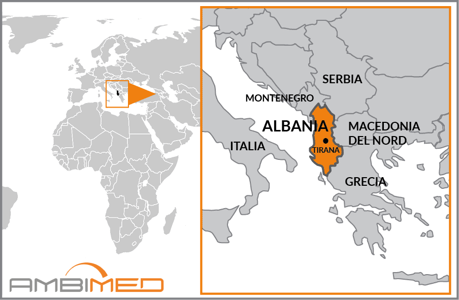 Cartina geografica della Albania