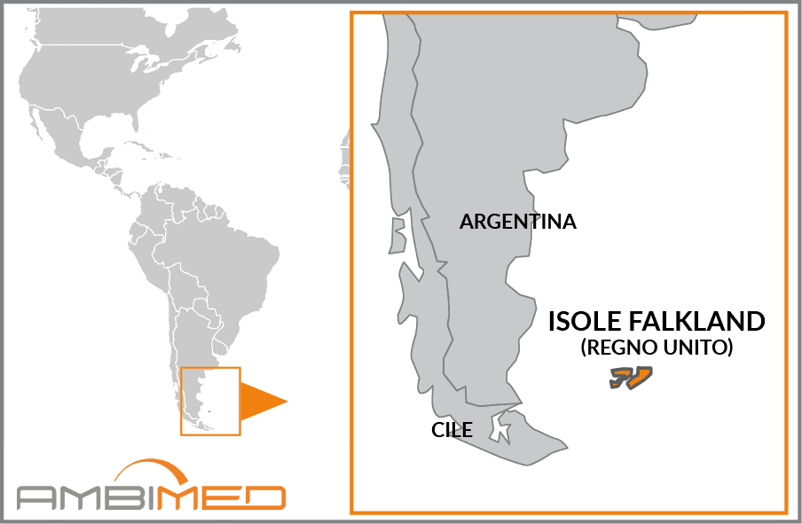 Cartina geografica della Isole Falkland