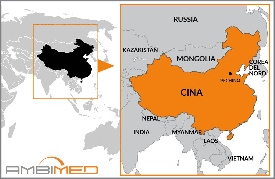 Cartina geografica della China