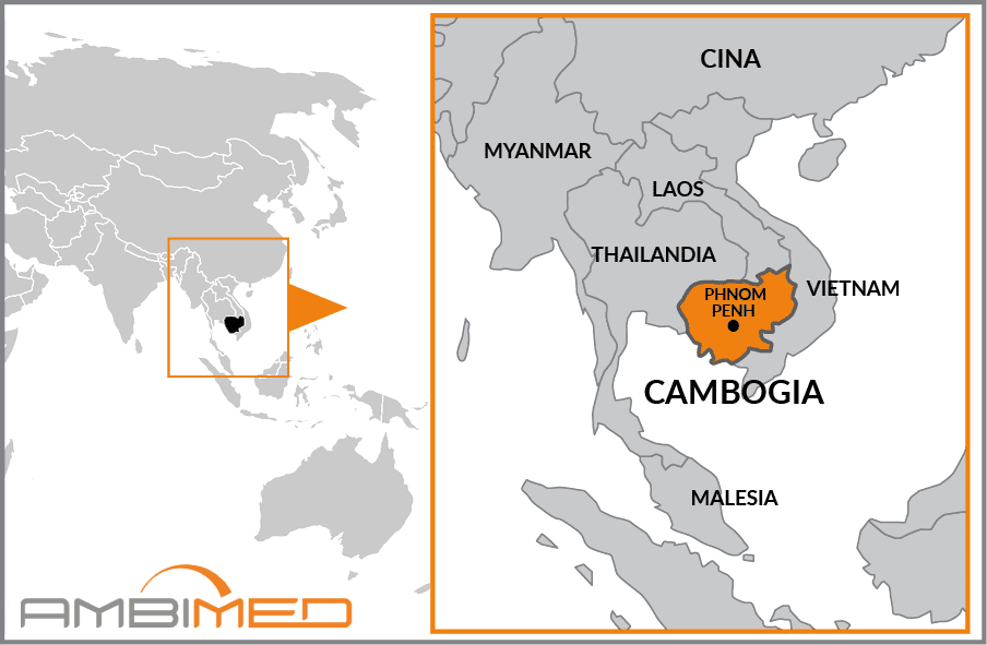 Cartina geografica della Cambodia