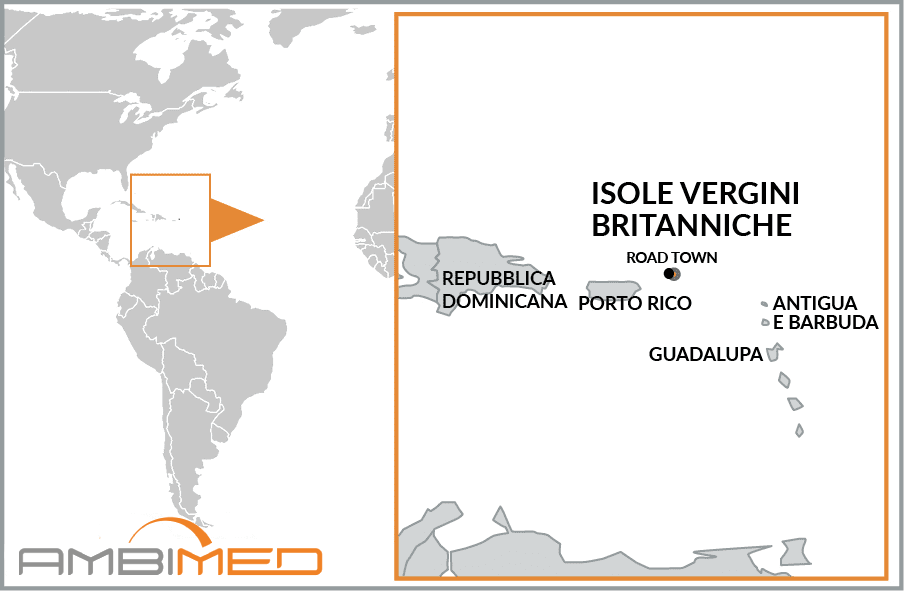 Cartina geografica della Isole Vergini britanniche