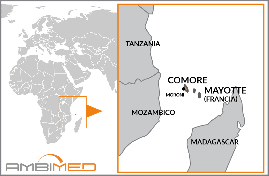 Cartina geografica della Comoros