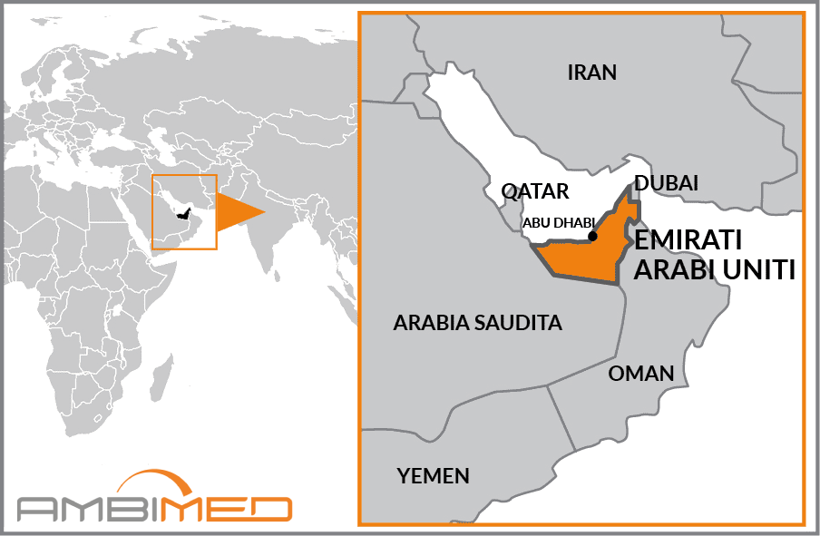 Cartina geografica della Emirati Arabi Uniti