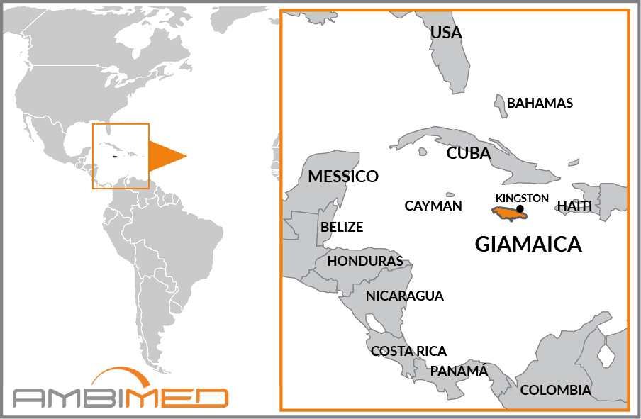 Cartina geografica della Jamaica